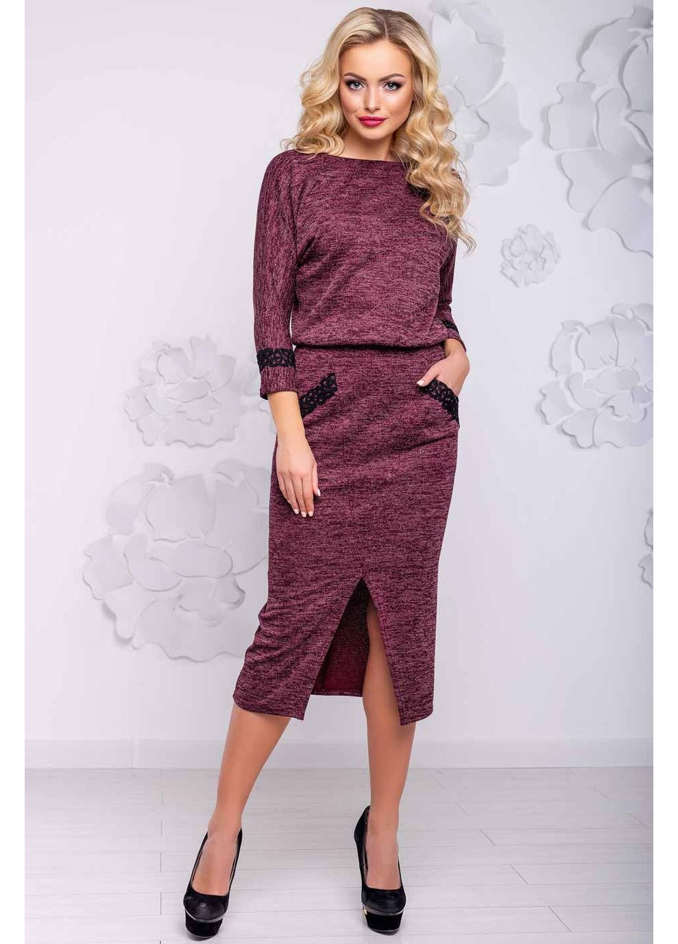 Темно-красное платье 1050.2936 Seventeen