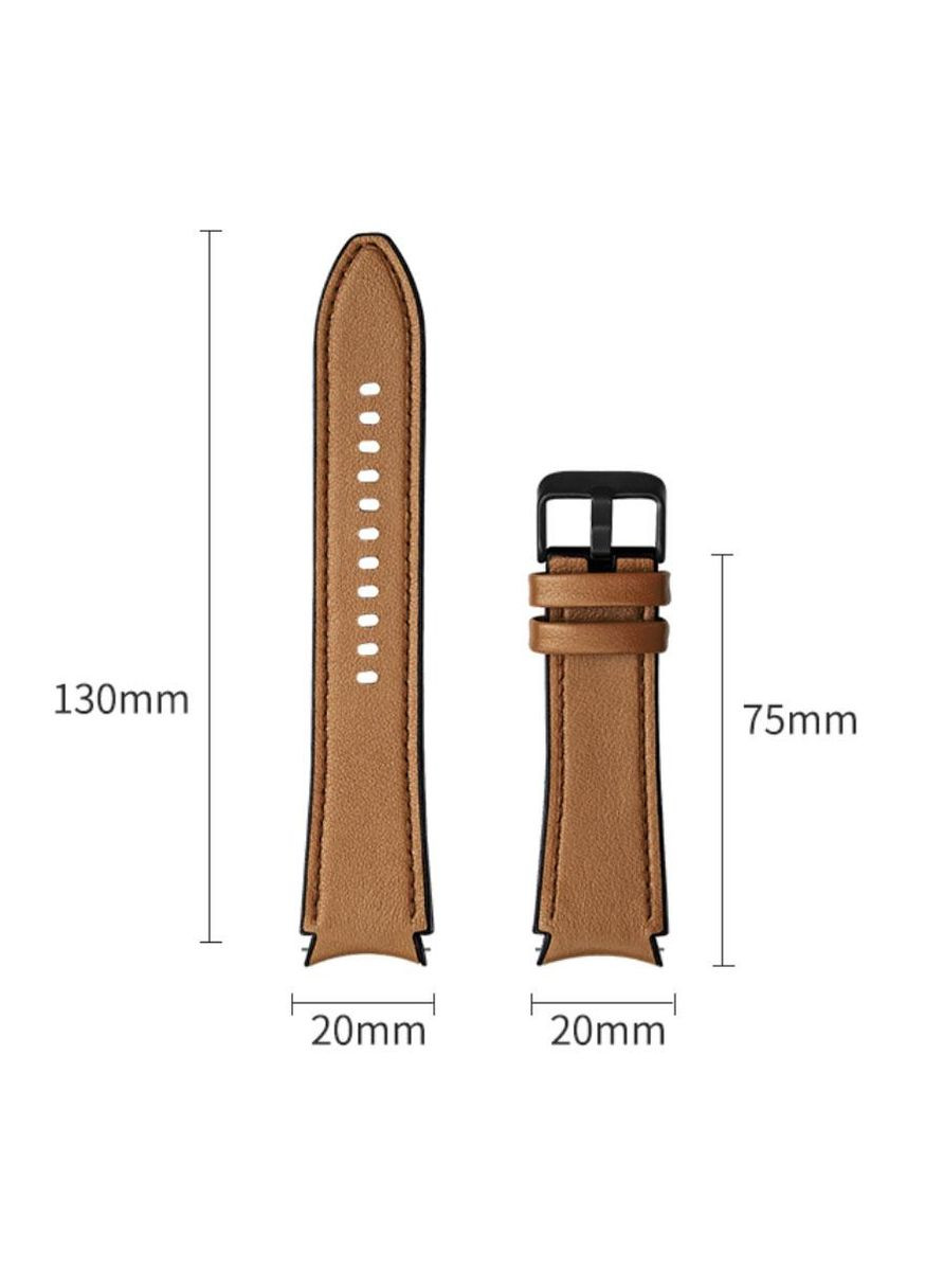 Ремешок Leather Silicone для часов Samsung Galaxy Watch 5 / Watch 5 Pro - Brown Primolux (266341126)