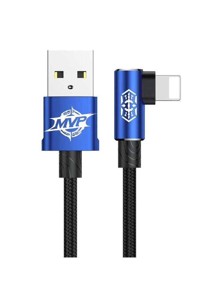 Кабель MVP USB - Lightning, 2.0A, 1м Синій (CALMVP-03), Г-подібний, тканинне обплетення Baseus (372466528)