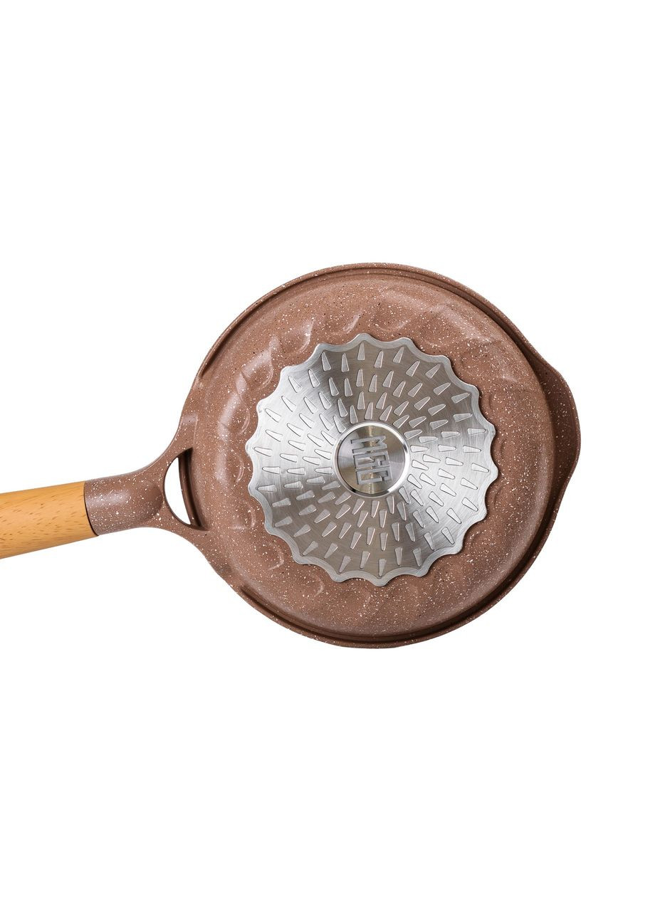 Мраморная алюминиевая сковорода с антипригарным покрытием 1 литр Ø 20 см кофейная HP-4-421CO MGC (306848964)