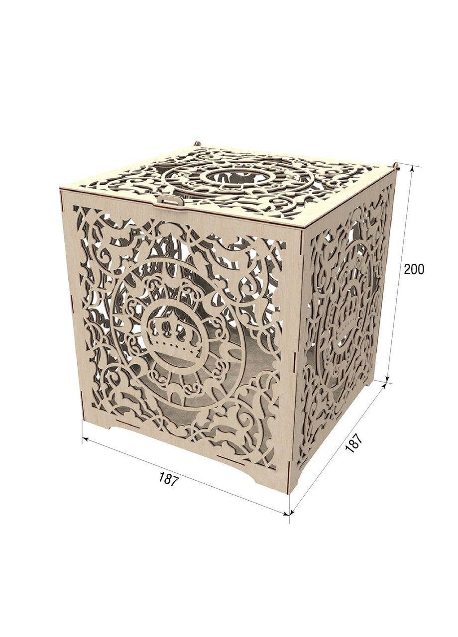 Скриня для конвертів, Весільна скарбниця 187х187х200мм Ekostar (367609477)