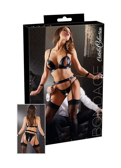 Чорний демісезонний комплект для бондажних ігор беатріс No Brand