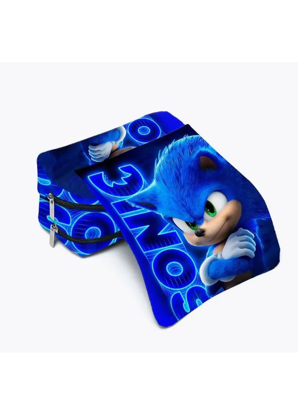 Пенал шкільний Їжачок Сонік місткий для хлопчика для дівчинки 3 відділення, Sonic (363559206)
