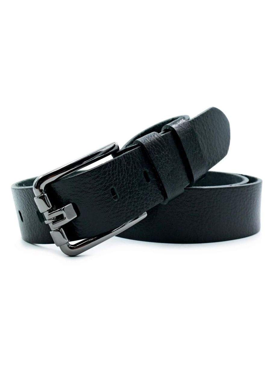 Кожаный мужской ремень 3,8х105-125 см Черный Weatro (322594549)