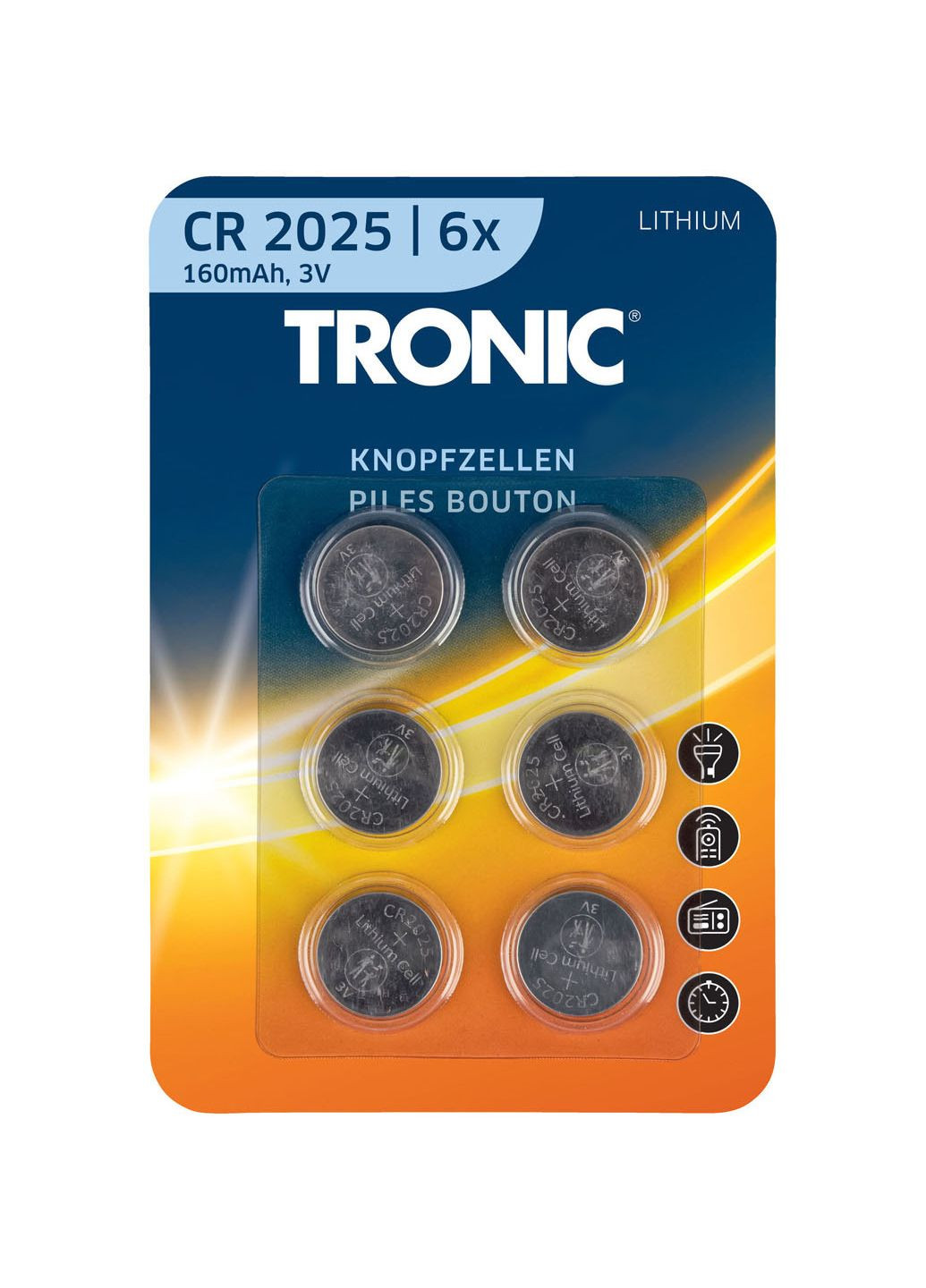 Батарейки Lithium 3V 6 шт таблетка CR 2025 Tronic (282680771)