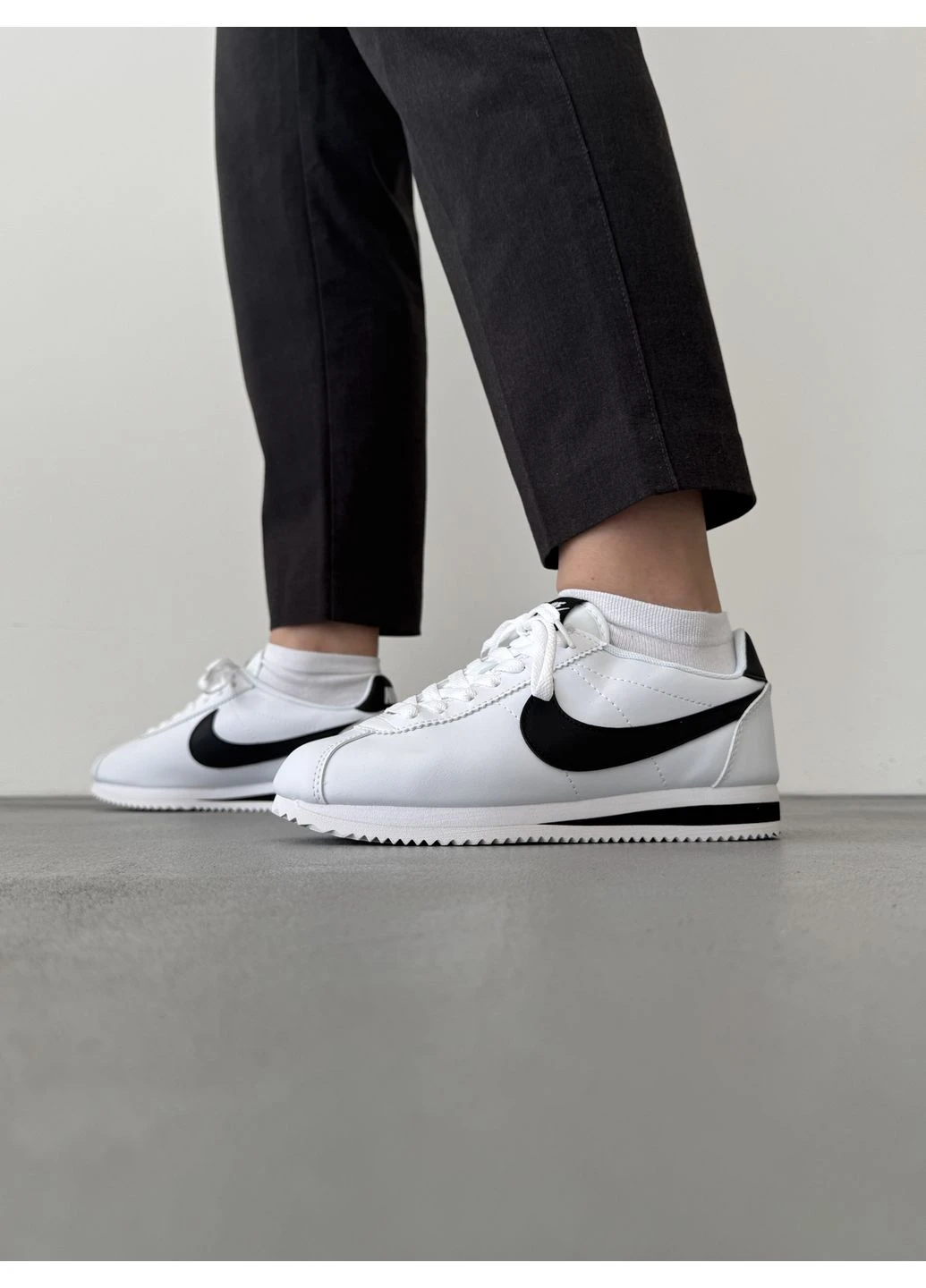 Білі літні кросівки nike cortez white/black найк кортез No Brand