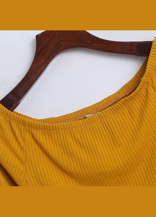 Лонгслив Icono Collection с лампасами на рукавах и открытыми плечами желтый La Polar (307175220)