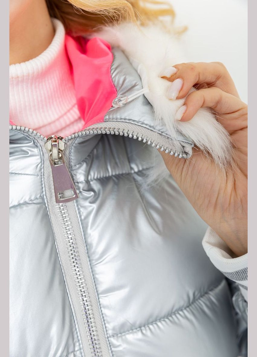 Серебряная демисезонная куртка женская, цвет серебристый, Ager