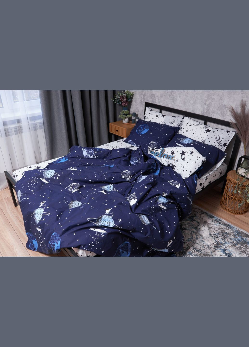 Комплект постельного белья Ranforce Elite «» семейный 160х220х2 наволочки 2х70х70 (MS-820001735) Moon&Star Cosmos (285717714)