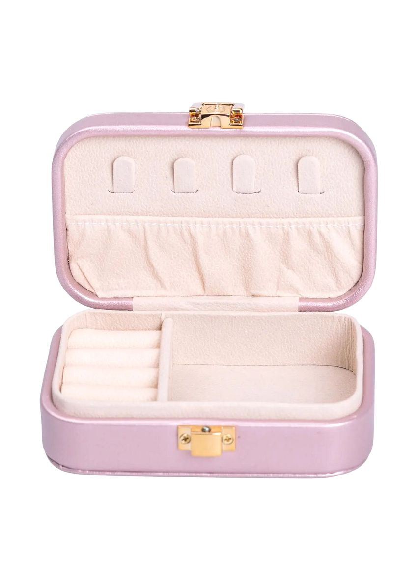 Шкатулка для украшений из экокожи розовая с застежкой органайзер для ювелирных изделий хранение драгоценностей ProDobro (364189830)