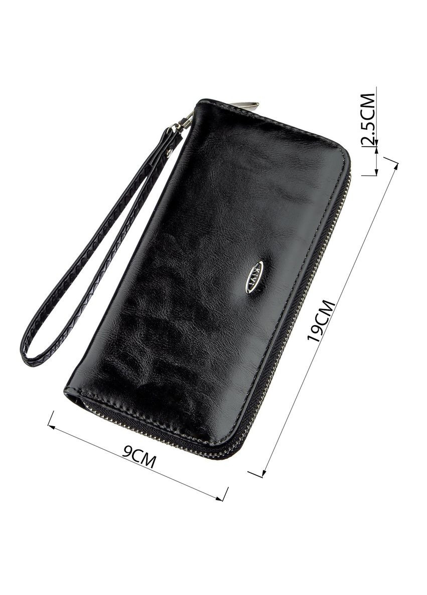 Женский кошелек из экокожи с молнией, 8 слотов для карт, черный (sku_19040) No Brand (328218769)