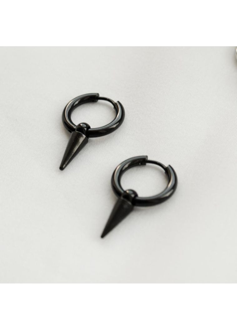 Металлическая серьга с одним шипом унисекс серьга-кольцо современный винтажный корейский стиль базовая из медицинской стали No Brand (364134951)