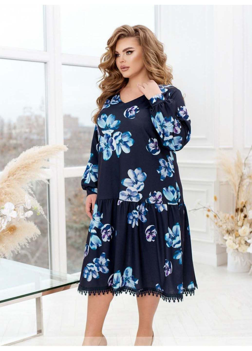Синя кежуал сукня Sofia з квітковим принтом