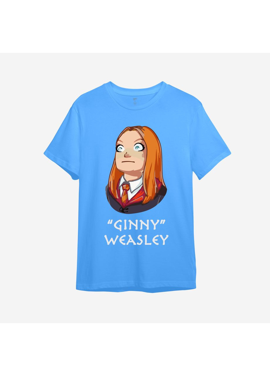 Голубая демисезонная детская футболка с принтом "ginny” weasley". гарри поттер (10599066755) ТiШОТКА