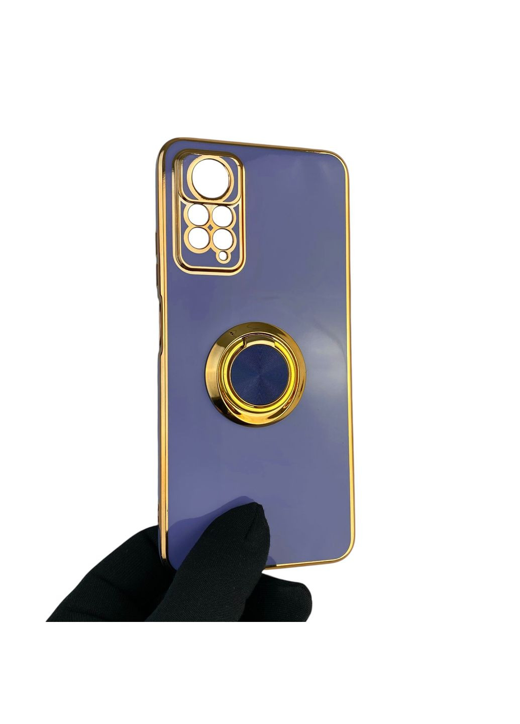 Чохол для Redmi Note 12 Pro 4G з кільцем-підставкою із золотою окантовкою на сяомі редмі нот 12 про синій gs1 Xiaomi (366233538)