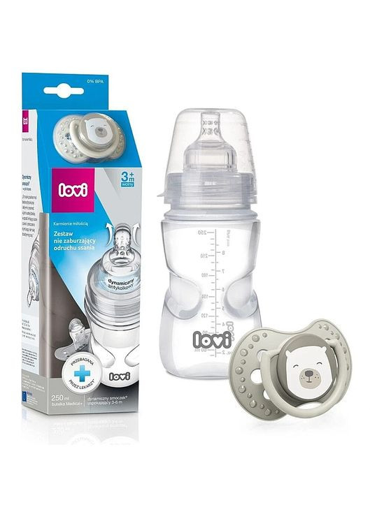 Набір "Захист рефлексу смоктання Buddy Bear", 250 мл 250ml (1297128-31398195) Lovi (365799058)