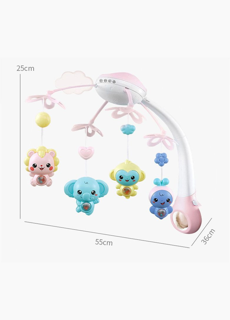 Мобіль дитячий акумуляторний на ліжечко з проектором NeoBaby, музична карусель 3в1 на ліжечко, рожевий No Brand (300076204)