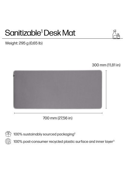 Килимок для мишки (8X596AA) HP 205 Sanitizable XL Speed/Control Grey (370892415)