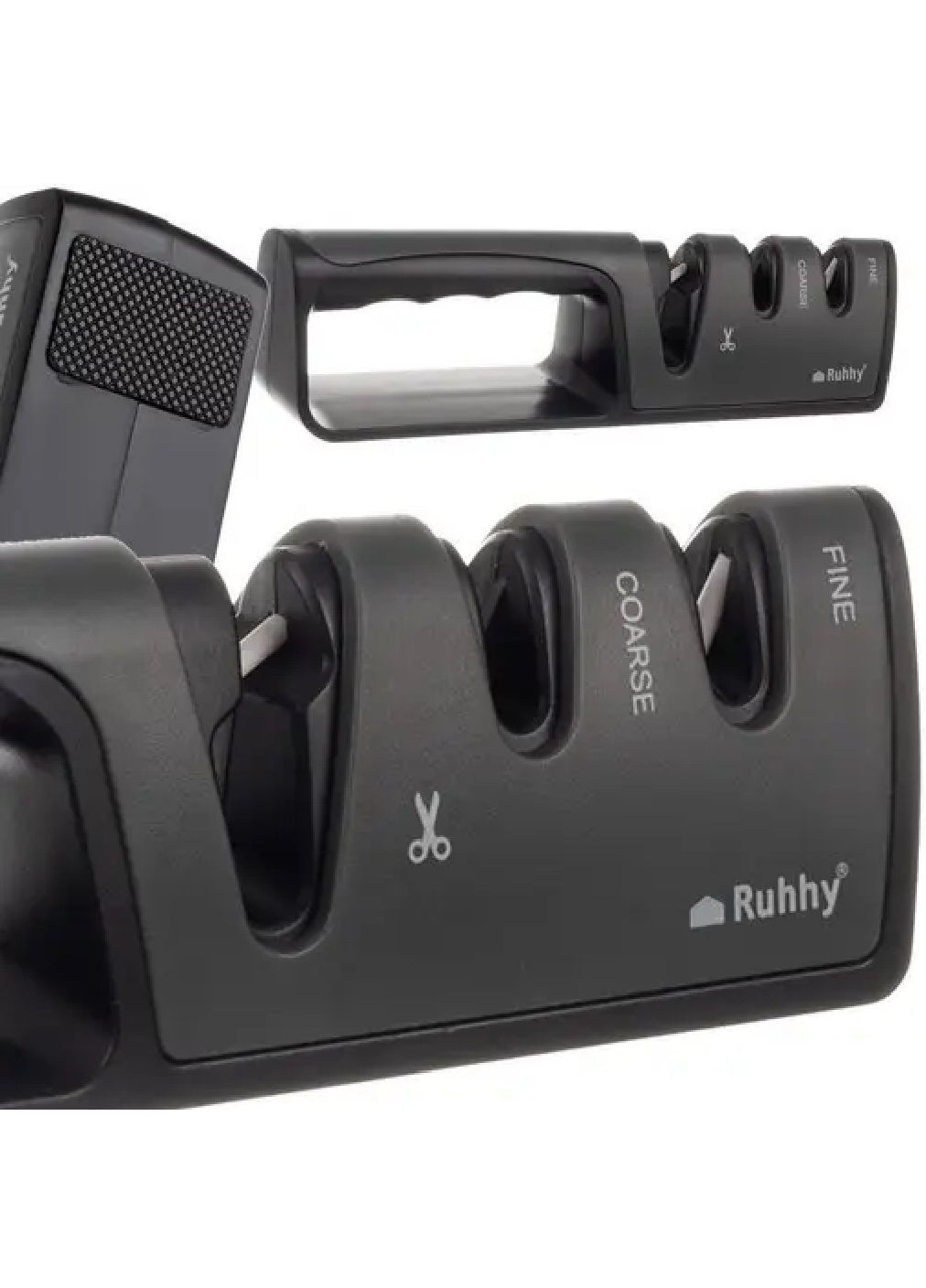 Точилка для ножей ножниц керамическая трехфазная заточка с ручкой нескользящим основанием 20,5х4х5,3 см (478033-Prob) Unbranded (301739286)