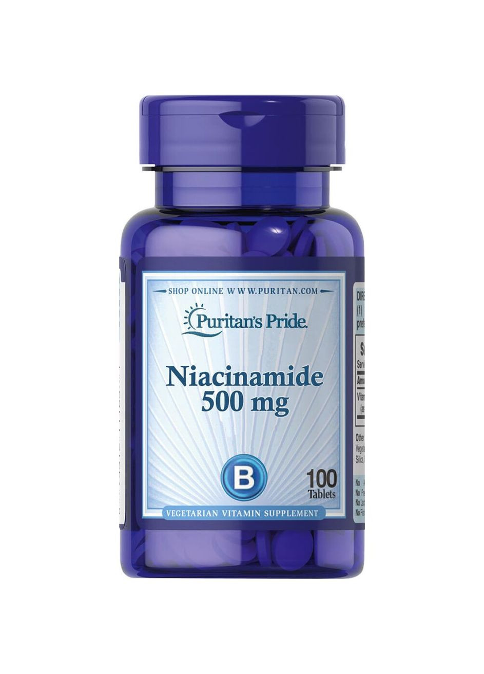 Ниацин Puritan's Pride Niacinamide 500 mg 100 tablets Puritans Pride (293061863)