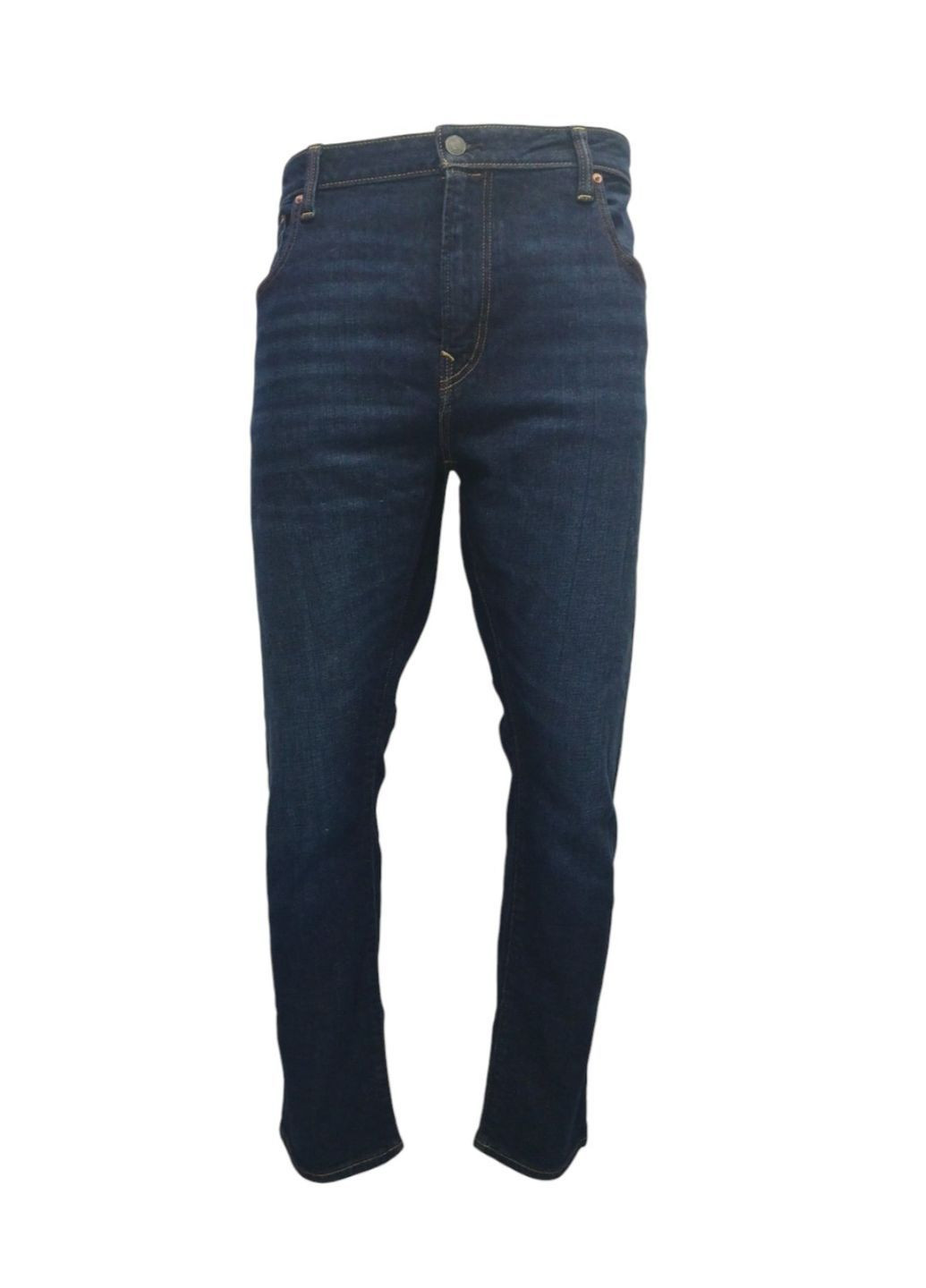 Чоловічі завужені джинси з високою посадкою, темно сині, W42/lL32 American Eagle slim (370442920)