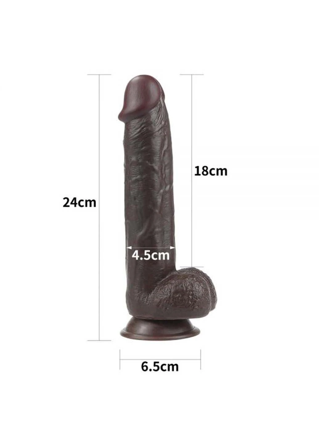 Фаллоимитатор на присоске Sliding Skin Dual Layer Dong 9.5 Lovetoy (305664631)