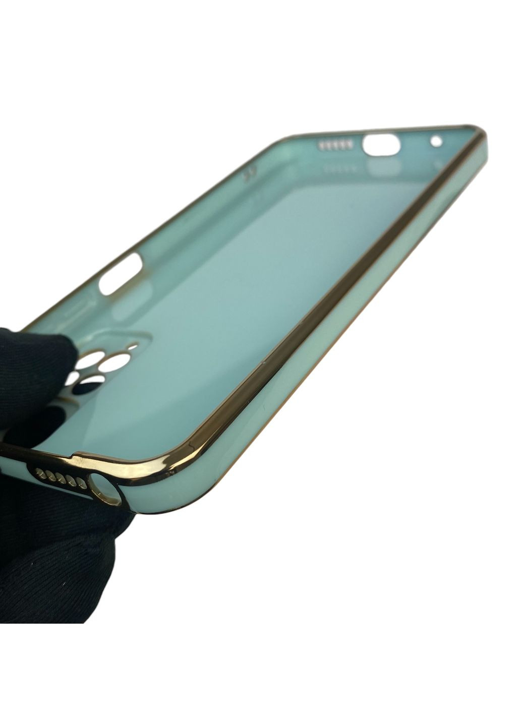 Чохол для Redmi Note 11 4G з кільцем MagSafe із золотою окантовкою на сяомі редмі нот 11 бірюзовий gs1 Xiaomi (366232429)