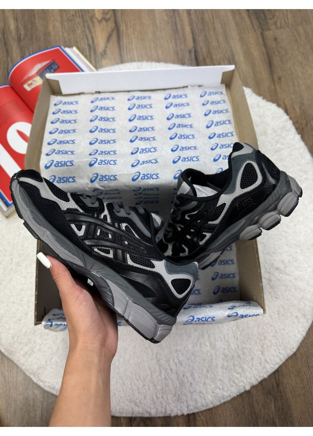 Черные демисезонные кроссовки мужские asics gel nyc black silver асикс гель нюк No Brand