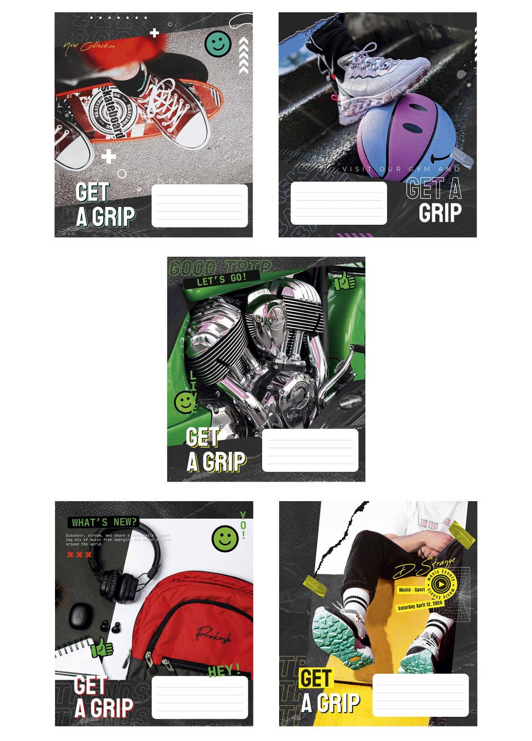 Зошити загальні, 5 шт, по 48арк., ВД-лак, Зошит у клітинку 3304 4820006470081 Школярик (300064723)