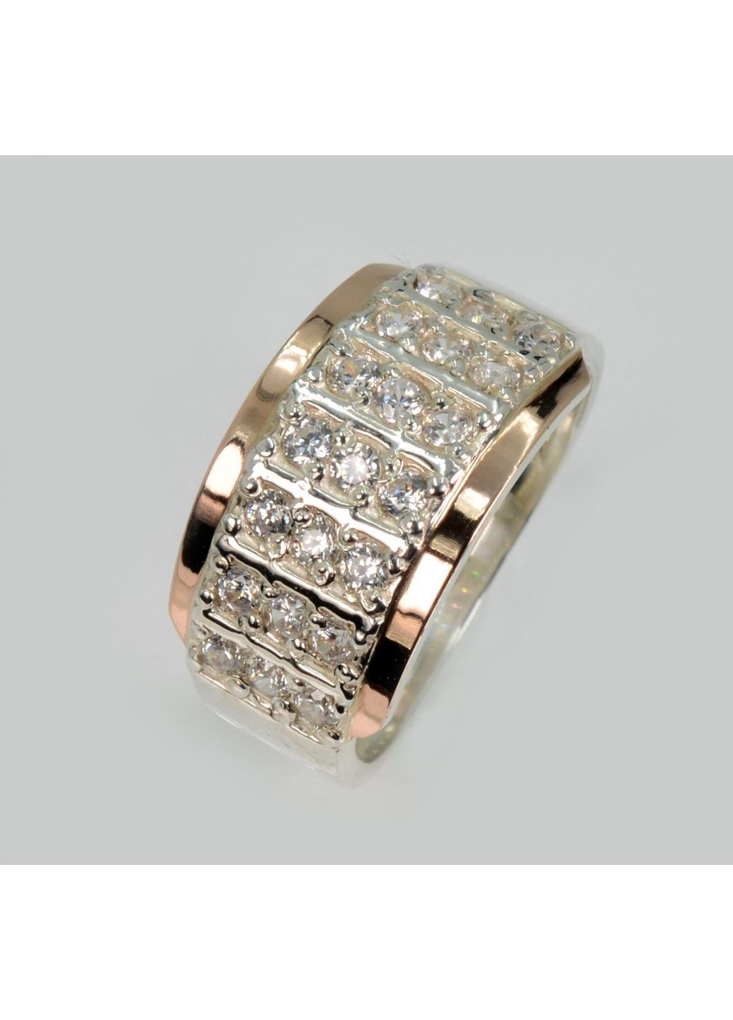 Срібна каблучка з золотими вставками Silver Style (367268427)