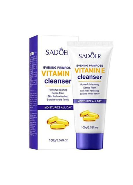 SADOER Пінка для вмивання Evening Primrose Vitamin E Cleanser з олією вечірньої примули та вітаміном Е, 100 г — Крем, Китай (351365150)