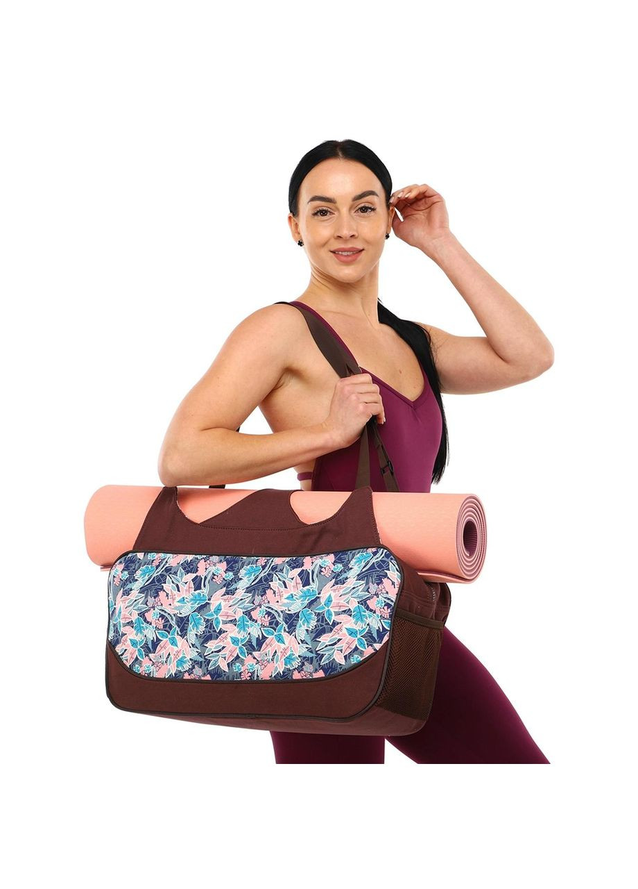 Сумка для йоги Yoga bag KINDFOLK (размер 19х50х33см, полиэстер, хлопок, розово-голубой) (FI-8366-2) SP-Sport (361436573)