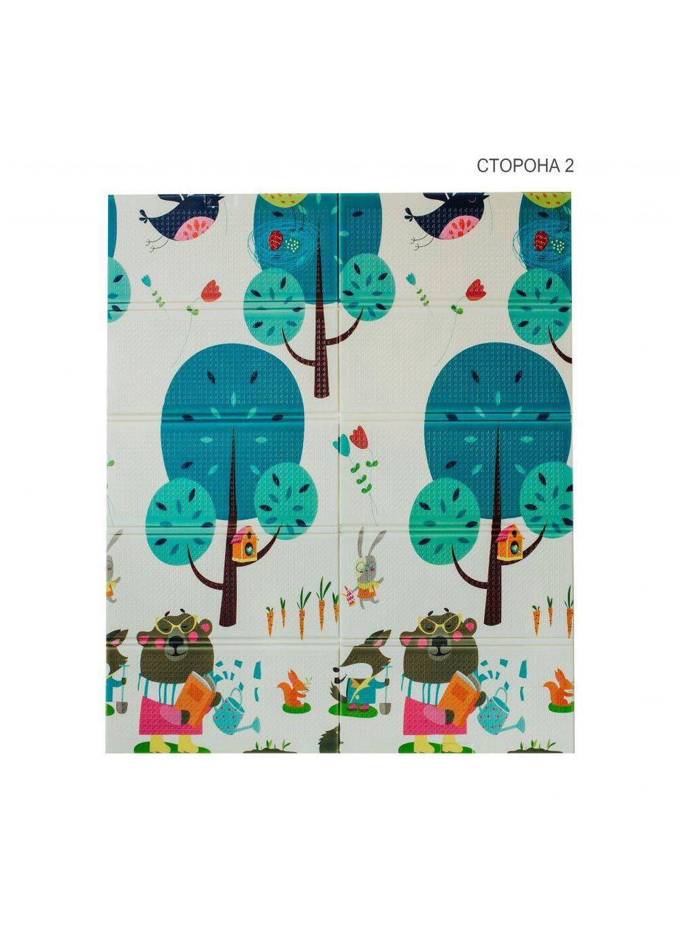 Двухсторонний развивающий термоковрик EVA B-40096 Медвежонок и зебра 150 х 180 см с сумкой Bambi (370693762)