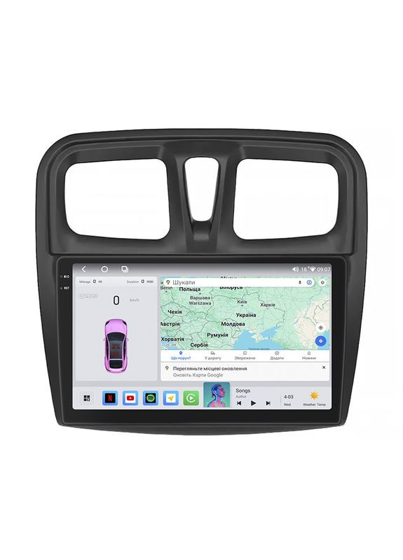 Штатна магнітола 10" для Renault Logan II 2012-2018 4/64 QLED CarPlay 4G Wi-Fi GPS 360 Prime 5 шт. Lesko (336205845)