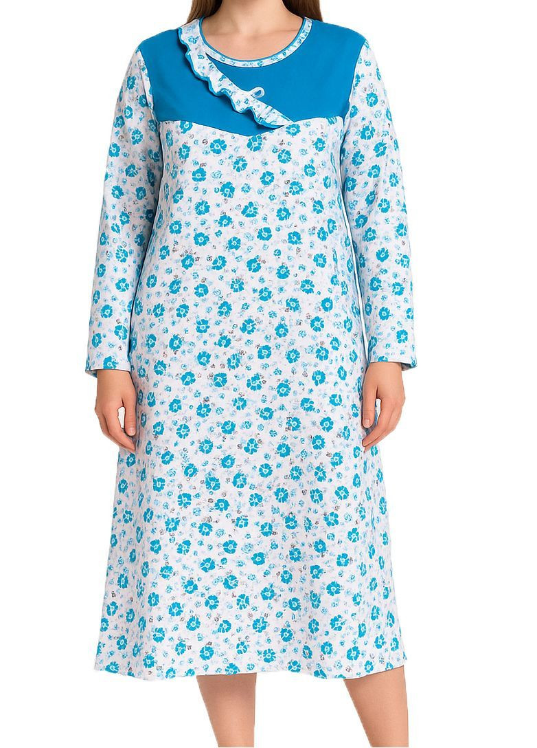 Женская ночная рубашка тёплая на флисе хлопок (220) ANDIN (369000877)