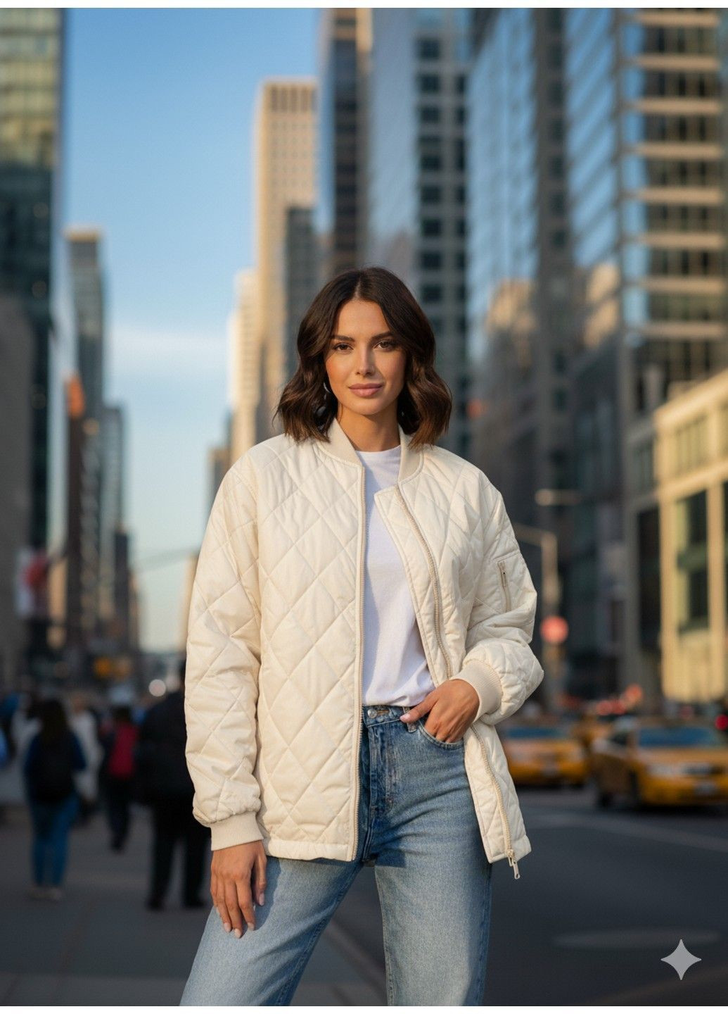 Молочна демісезонна жіноча куртка демісезонна No Brand