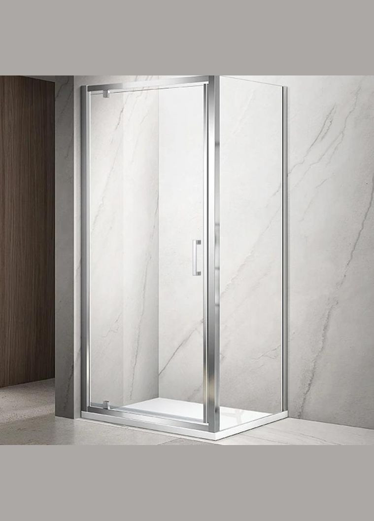 Душевая кабина A-518 80х90х195 распашная, профиль хром, стекло прозрачное Dusel (328596765)