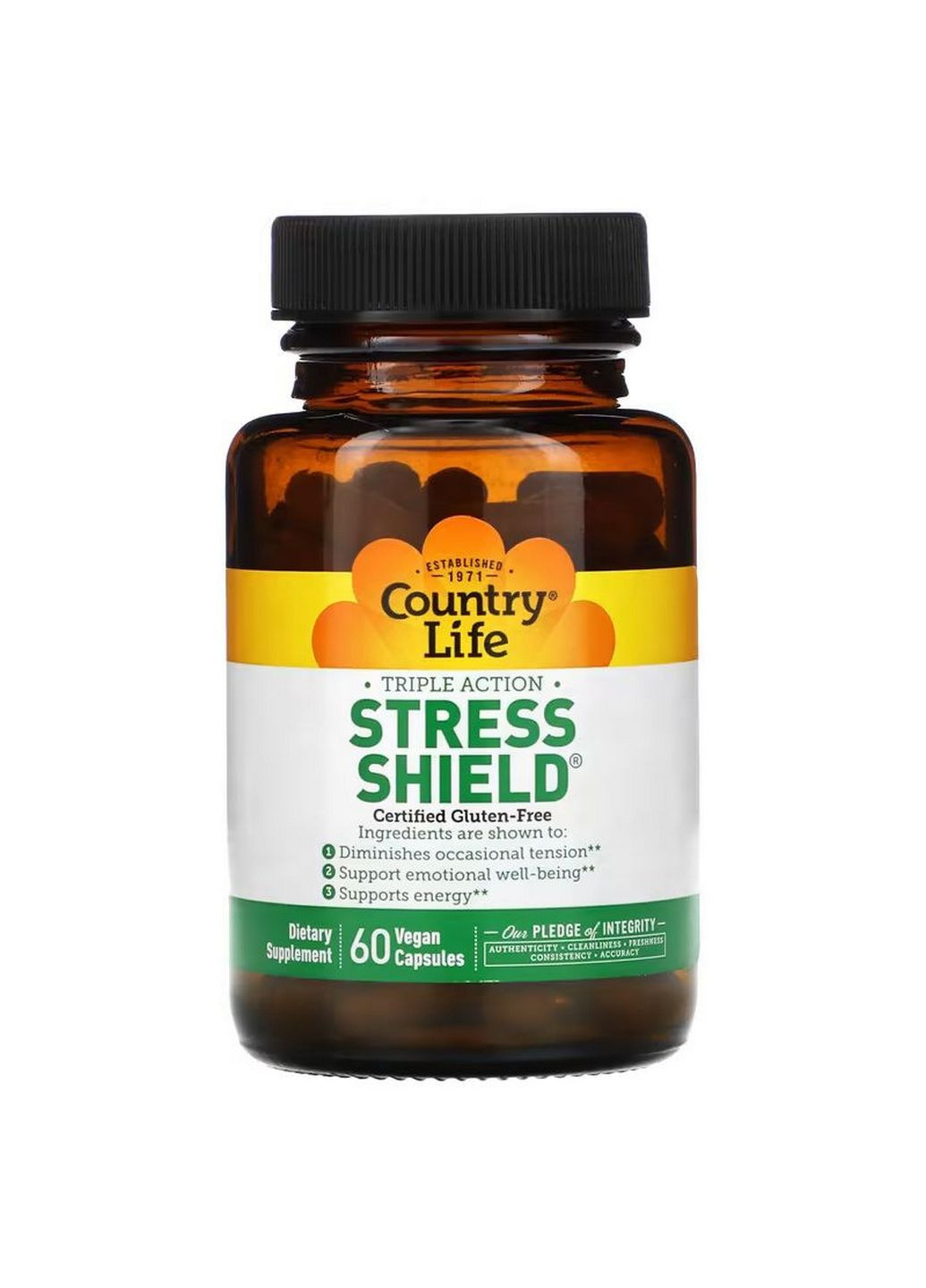 Натуральная добавка Stress Shield, 60 вегакапсул Country Life (293340131)