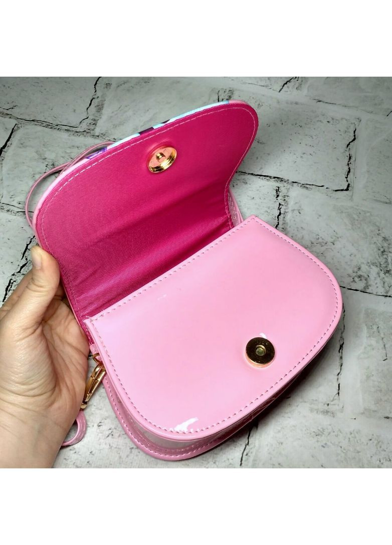 Сумочка детская для девочки лаковая с ремешком Котик 16,5х12х7 см Розовая No Brand (367186405)