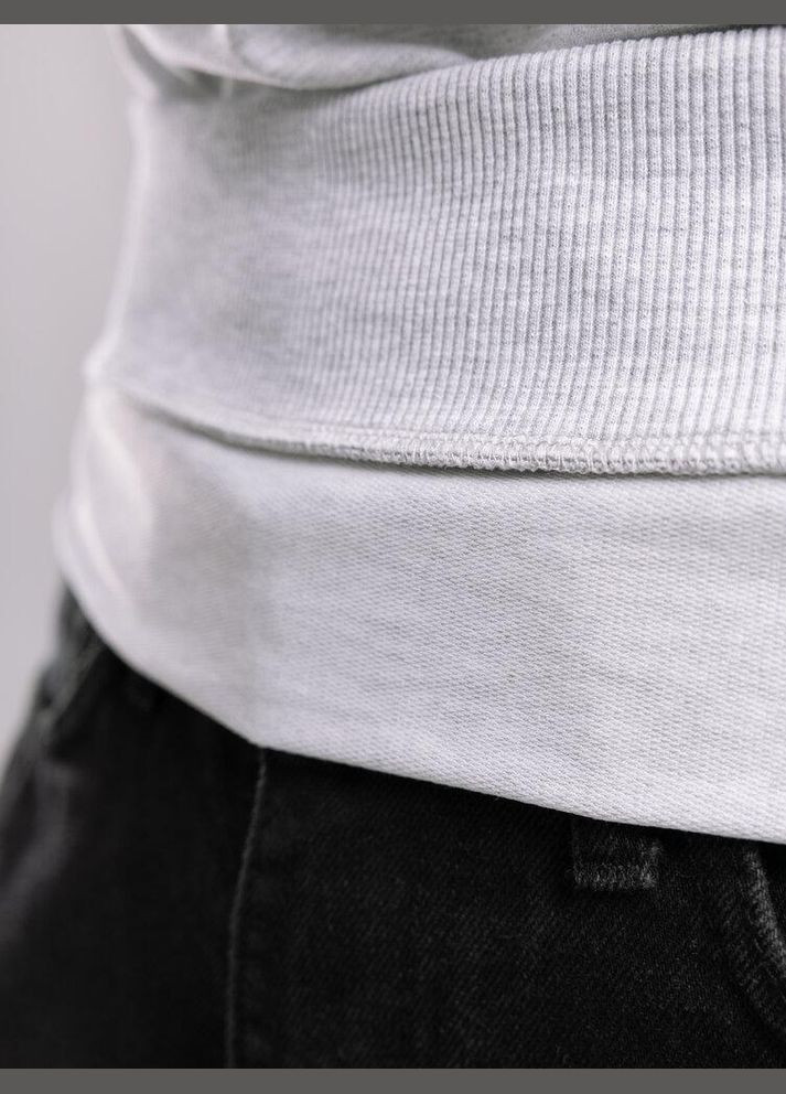 Светло-серый базовый мужской свитшот однотонный светло-серая однотонный без декора (345647928)