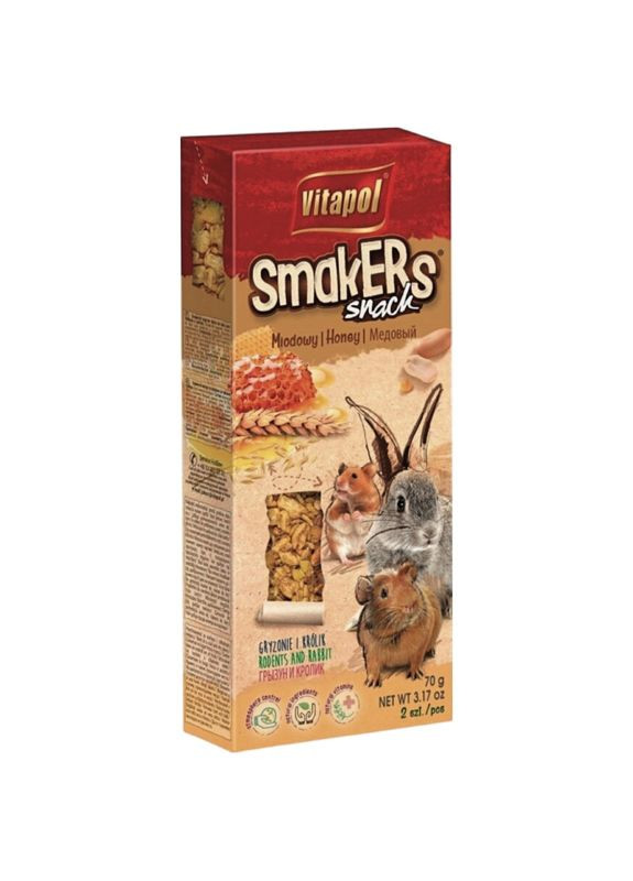 Smakers Snack Корм для гризунів з медом 2 шт / 90 г Vitapol (276973583)