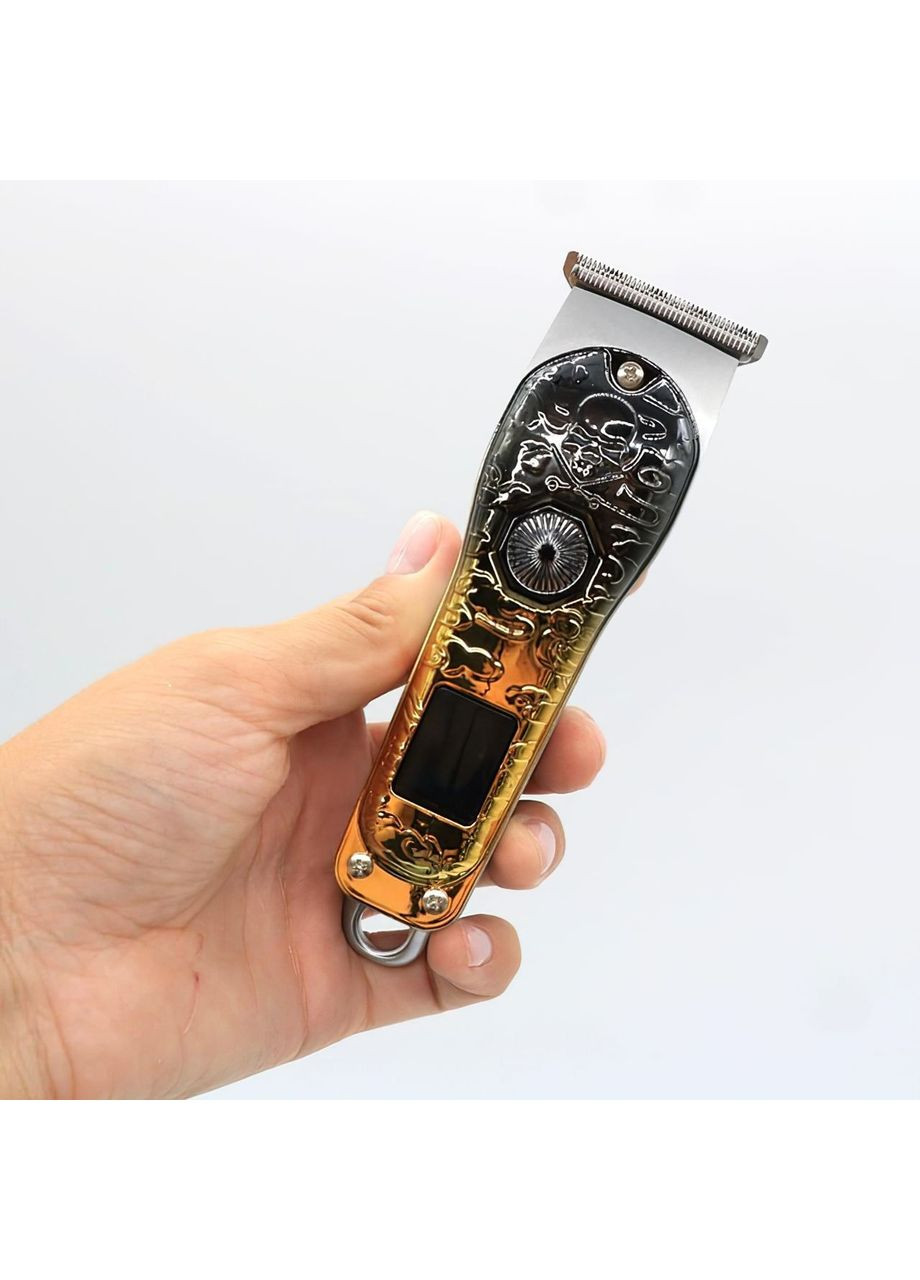 Машинка для стрижки волос CHAO LAI аккумуляторный триммер для бороды с LED-дисплеем 3 насадки USB-зарядка 800 мАч (C7210) No Brand (361029114)