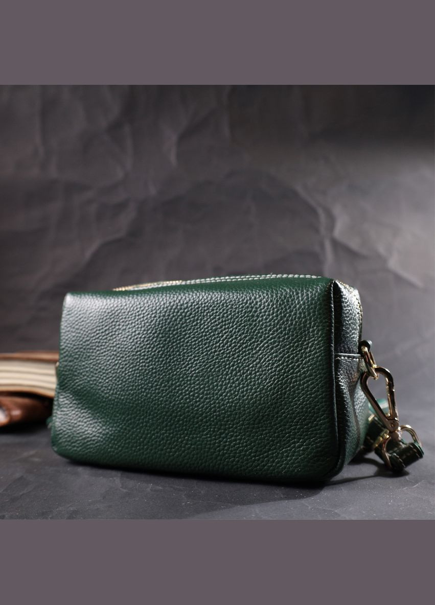 Универсальная Кожаная сумка женская через плечо с двумя ремнями 36363677 Зеленый Vintage (297138345)