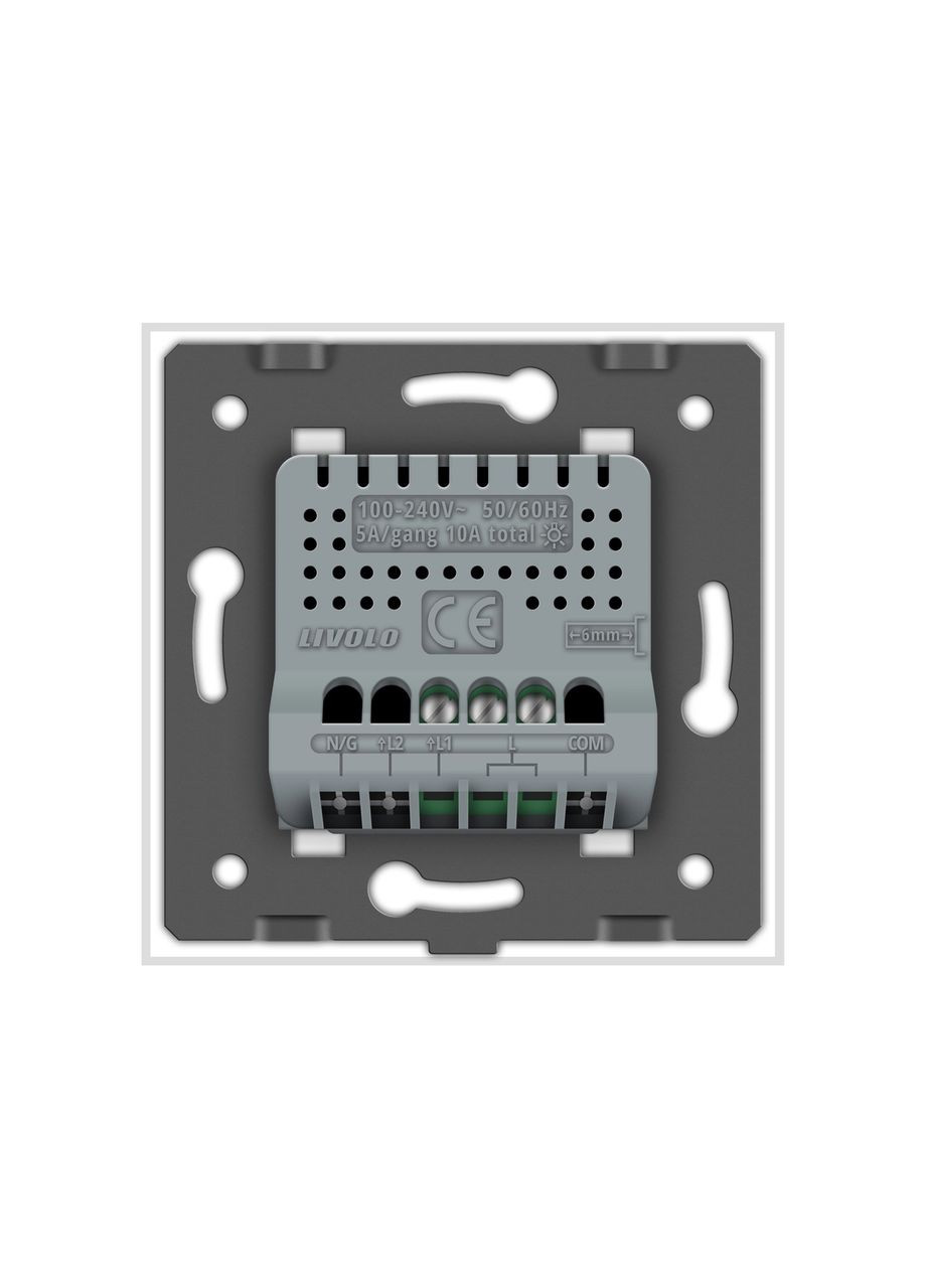 Розумний сенсорний прохідний/перехресний ZigBee вимикач 1 сенсор білий скло (VL-C7FC1SZ-2WP) Livolo (370984996)
