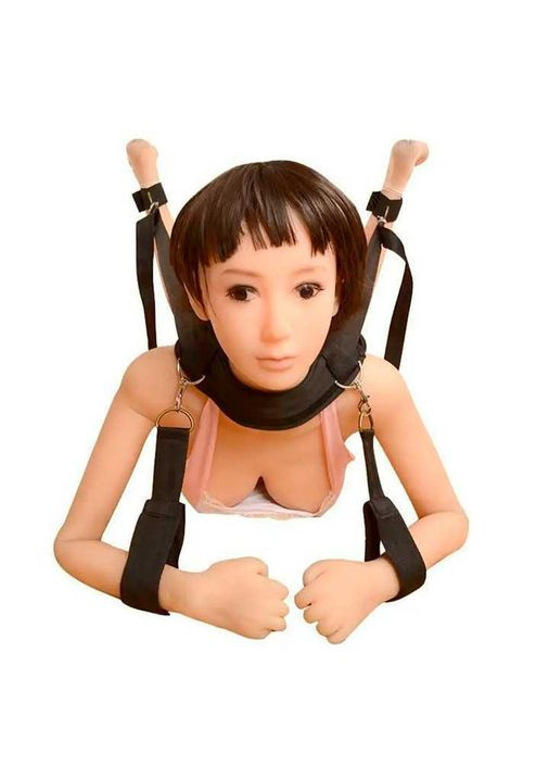 БДСМ бандаж для фіксації рук і ніг чорного кольору для Садо-мазо. Знімні манжети-наручники на липучці з металевими карабінами China (360603709)