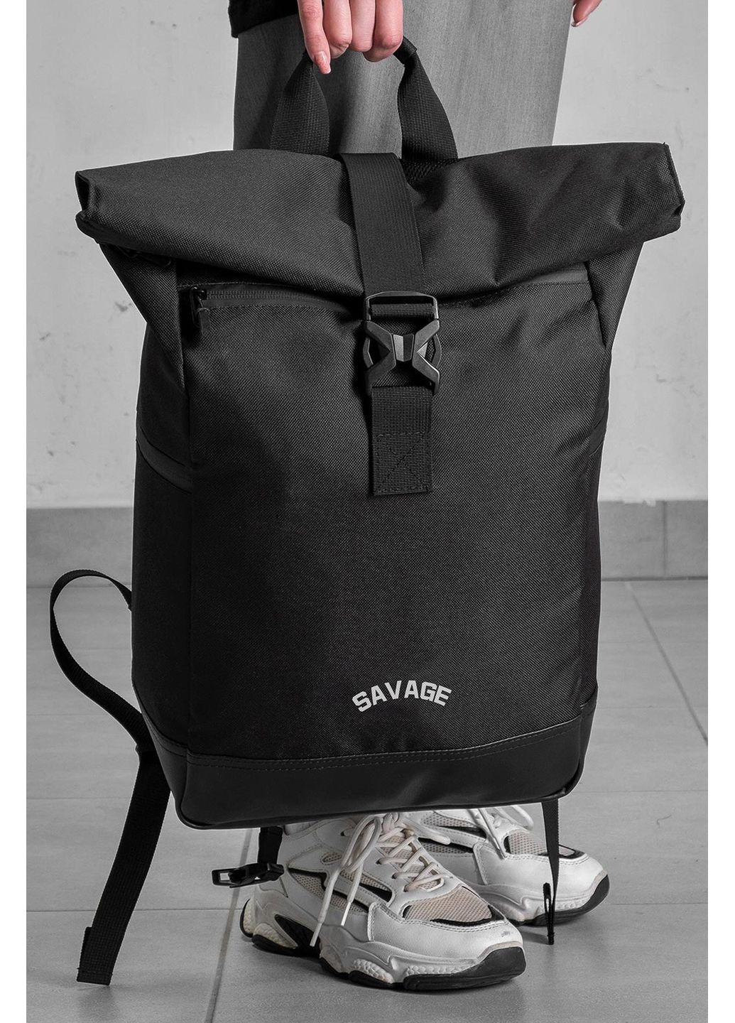 Женский Повседневный Рюкзак Роллтоп Школьный С Принтом Savage Black Without (360641902)