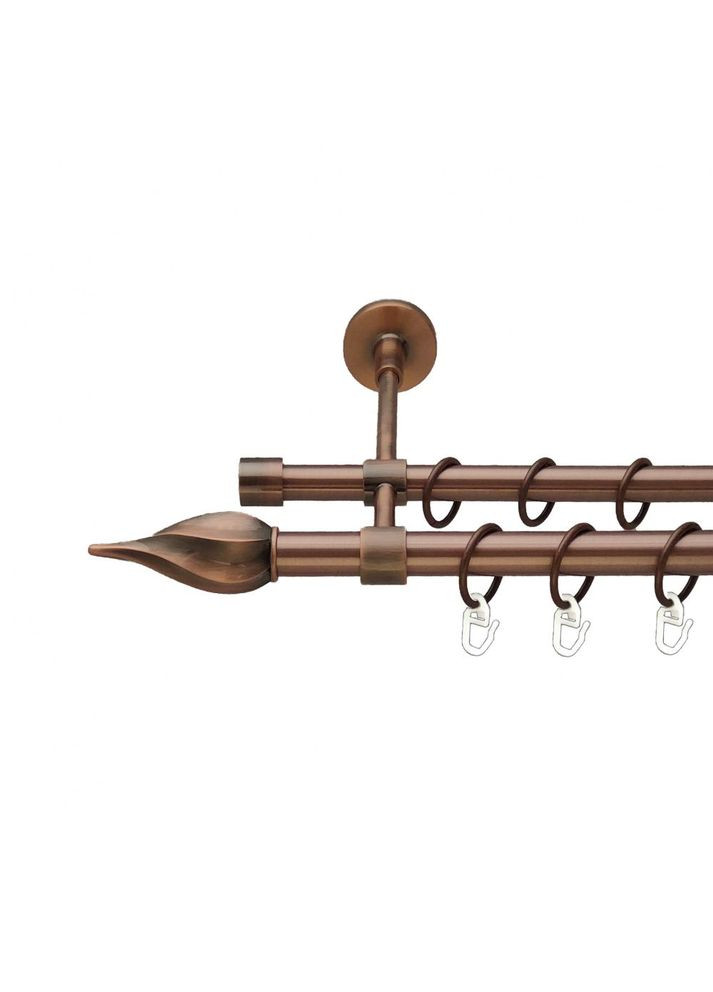 Карниз Твісто металевий дворядний закритий гладка труба Мідь 19\16 мм 200 см (00-00012024) ORVIT (300282961)