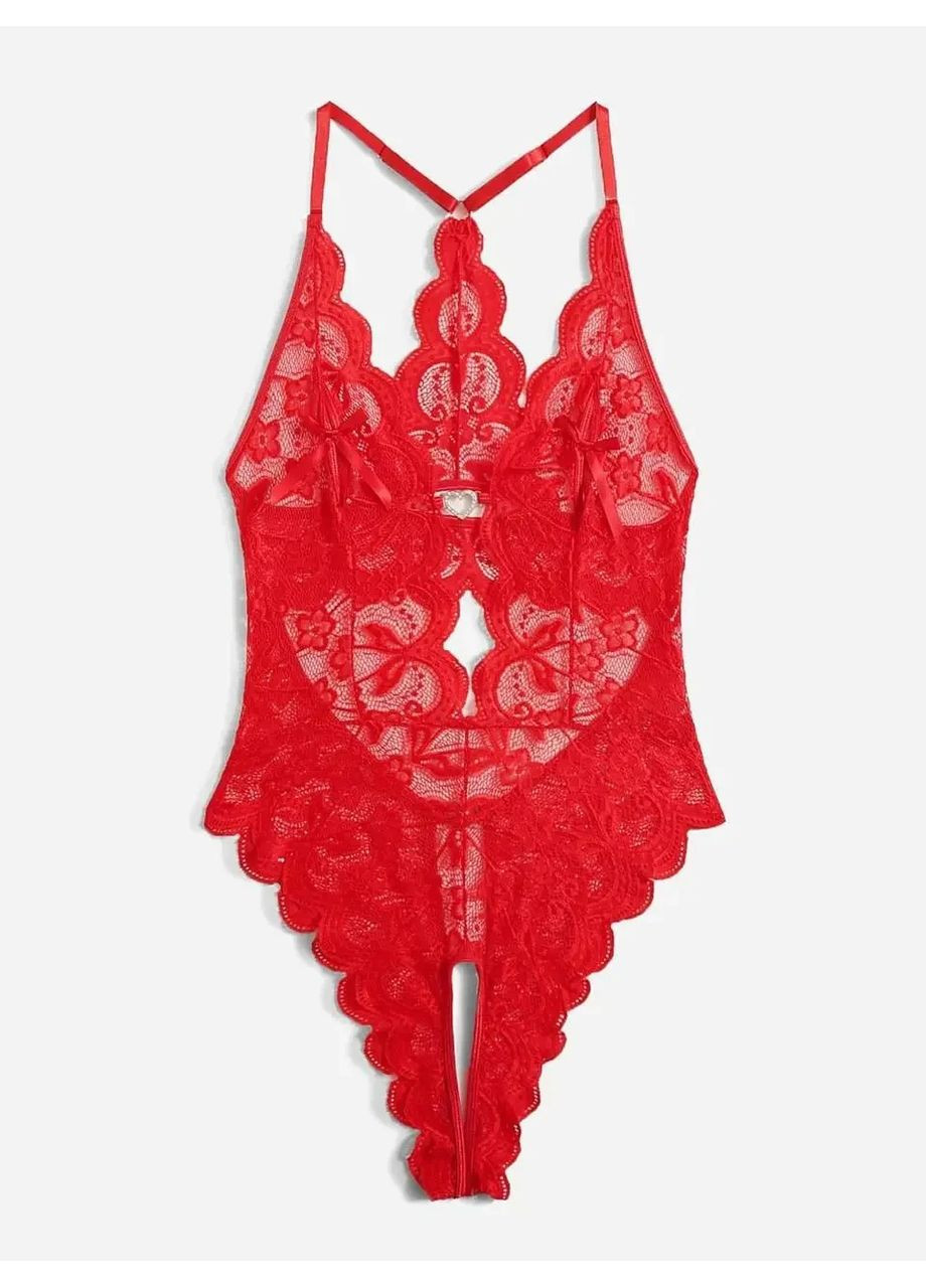 Мереживний боді із спандекса з доступом. Мереживний боді із декольте на бретелях China (360864465)