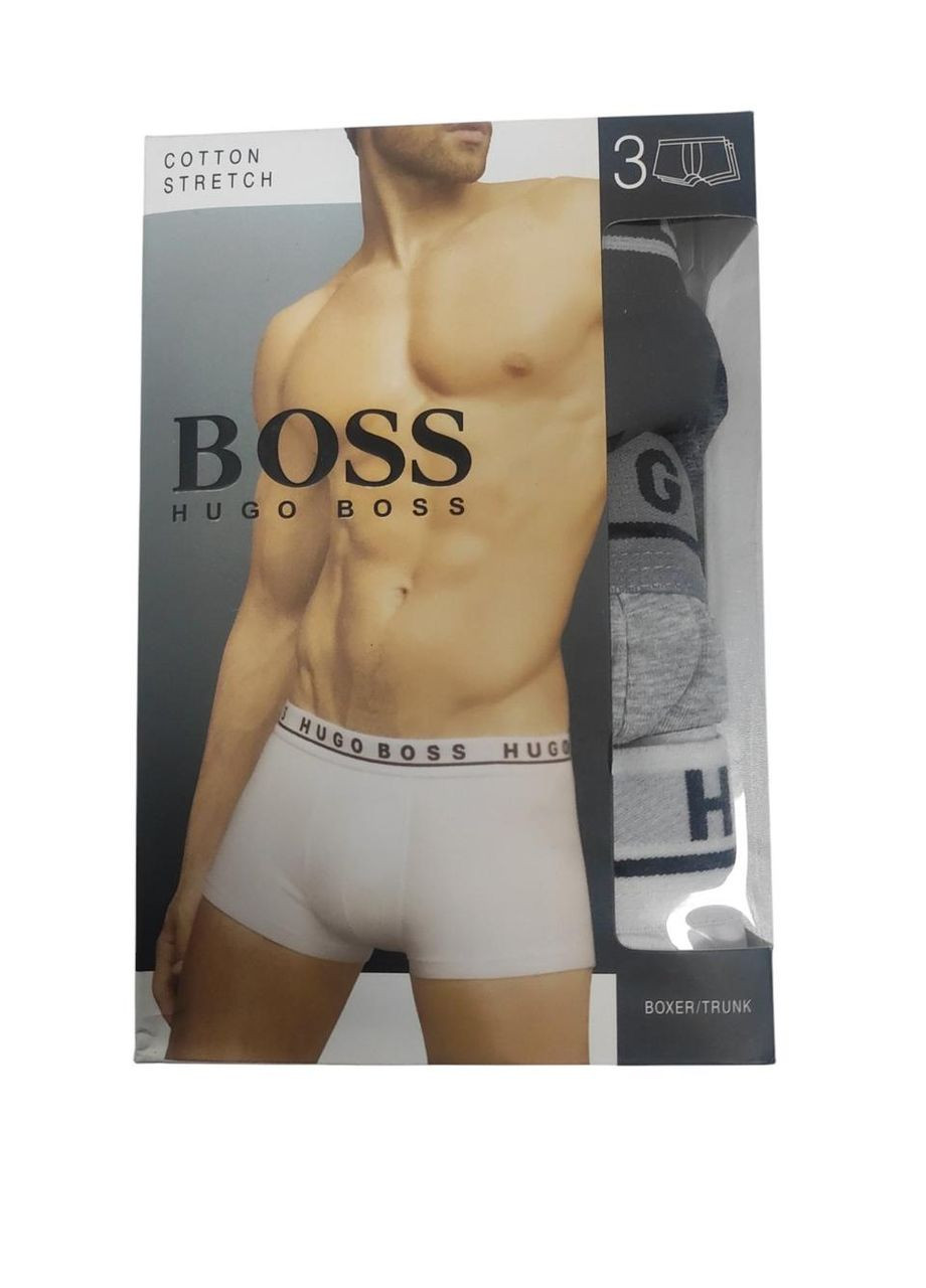 Мужские трусы - боксеры Trunk 3p Co/El (3 шт.), размер S Boss slim fit (370442325)