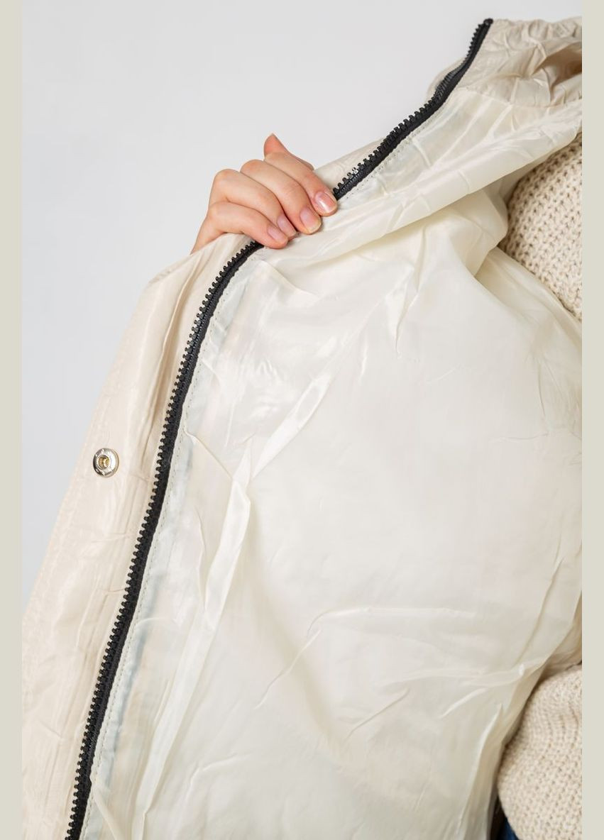 Світло-бежева демісезонна куртка жіноча демісезонна з поясом, колір світло-бежевий, 207r005 Ager